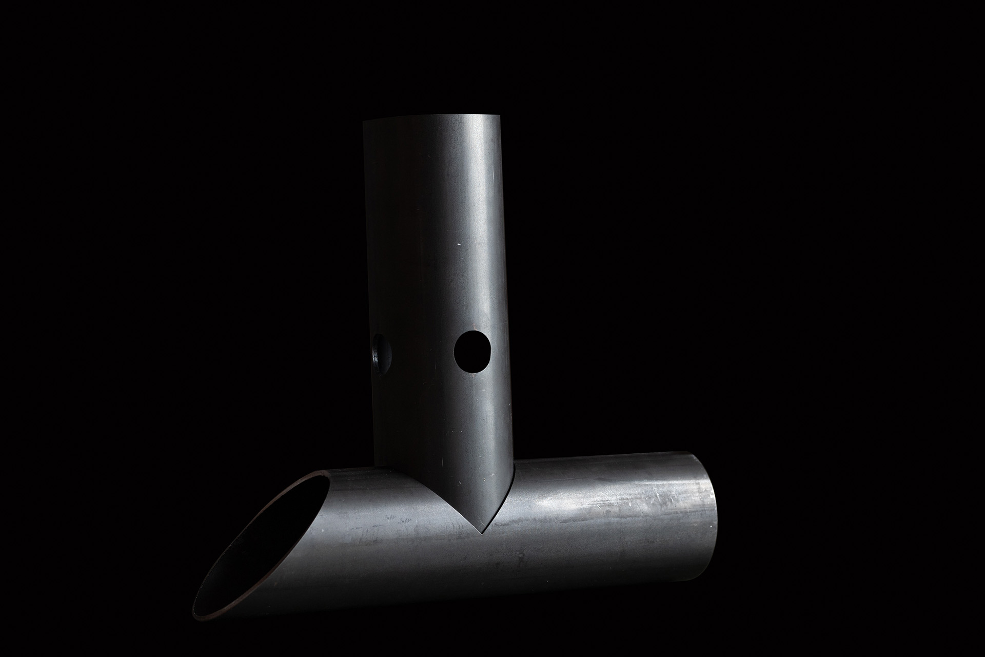 Tube cutting samples on black