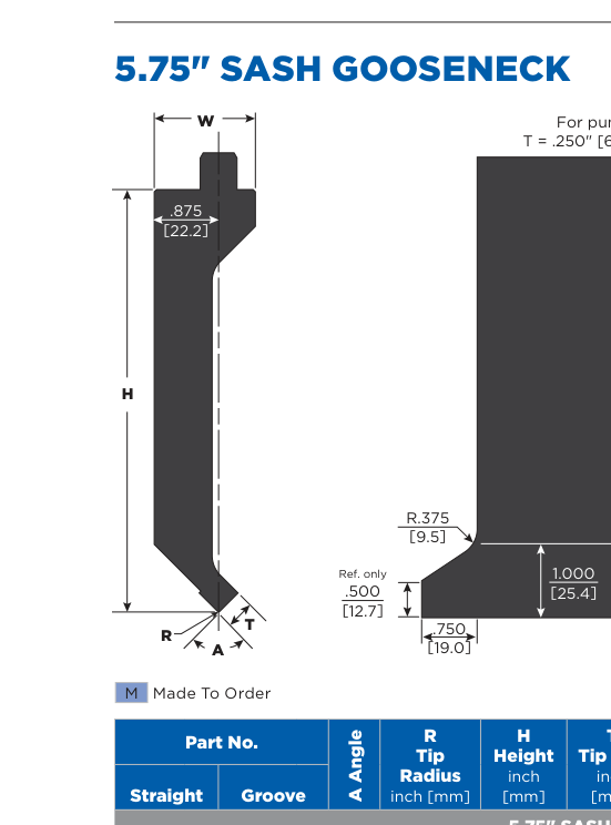 5.75" Sash Gooseneck Punch