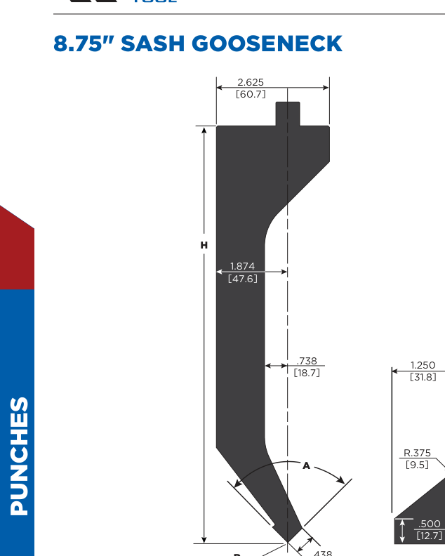 8.75" Sash Gooseneck Punch